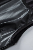 Load image into Gallery viewer, Black Faux Leather Crew Neck Tank Top