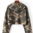 Load image into Gallery viewer, Cropped Green/Tan Camo Hoodie