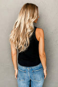 Load image into Gallery viewer, Black Faux Leather Crew Neck Tank Top