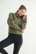 Load image into Gallery viewer, Quarter Zip Pullover Sweatshirt - Ivy Green