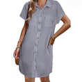 Load image into Gallery viewer, Navy Button Down Shirt Dress