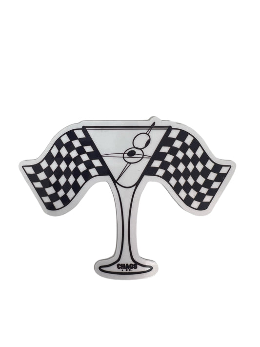Martini Checkered Flags Sticker