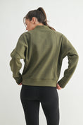 Load image into Gallery viewer, Quarter Zip Pullover Sweatshirt - Ivy Green