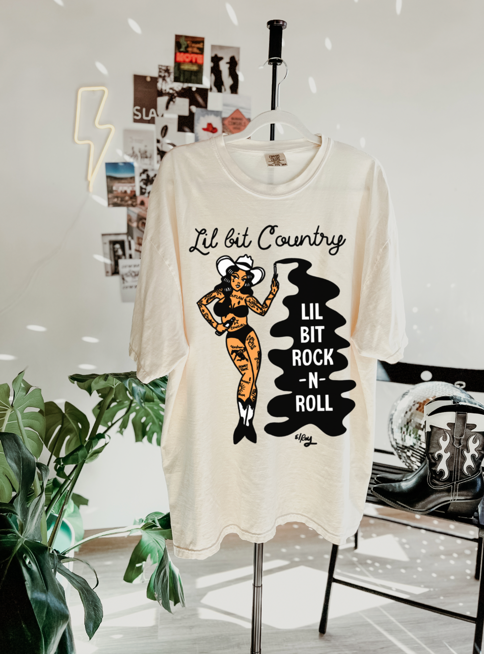*LICENSED* A Little Bit Country Trendy Grunge Graphic Tee