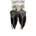Load image into Gallery viewer, Checkered Fringe Earrings