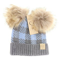 Load image into Gallery viewer, C.C BABY Buffalo Check Double Pom Hat