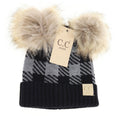 Load image into Gallery viewer, C.C BABY Buffalo Check Double Pom Hat