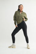 Load image into Gallery viewer, Quarter Zip Pullover Sweatshirt - Ivy Green