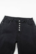 Load image into Gallery viewer, Black High Waist Button Front Flare Jeans