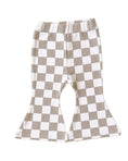 Load image into Gallery viewer, Checkered Flare Pants | Latte