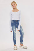 Load image into Gallery viewer, KIDS HIGH RISE ANKLE SKINNY JEAN