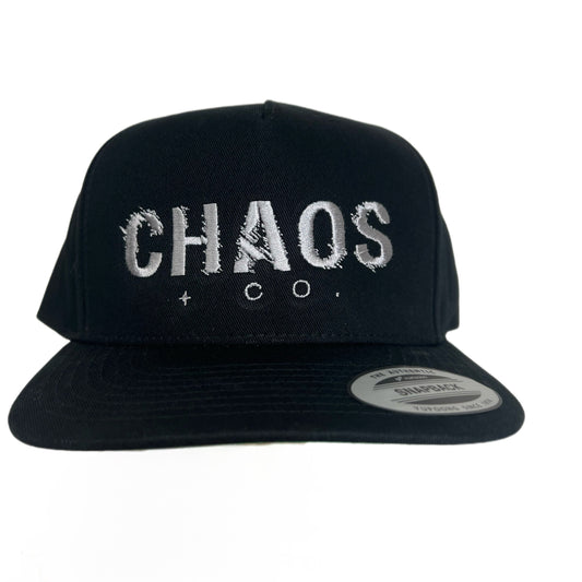CHAOS + CO. Embroidered Flat Bill Snapback Hat