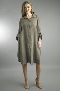 Load image into Gallery viewer, Taupe Button Front Linen Dress