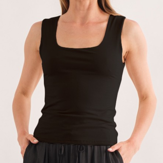 Double Layered Wide Strap Tank