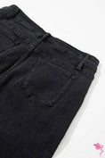 Load image into Gallery viewer, Black High Waist Button Front Flare Jeans