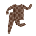Load image into Gallery viewer, Neutral Checkered | Bamboo Two-Piece Pajamas