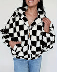 Load image into Gallery viewer, Checkered Teddy Sherpa Jacket