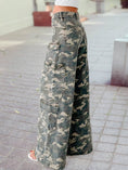 Load image into Gallery viewer, Camo Denim Cargo Wide Leg Pants