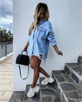 Load image into Gallery viewer, Oversized Frayed Denim Jacket