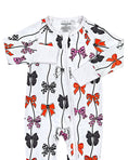 Load image into Gallery viewer, Spooky Bows Bamboo Baby Zip Romper