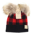 Load image into Gallery viewer, C.C BABY Buffalo Check Double Pom Hat