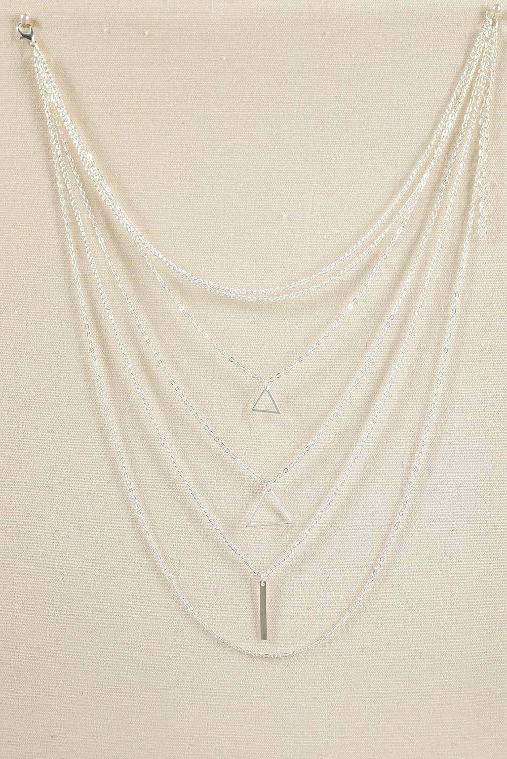 Boho Triangle Bar Pendant Multilayer Necklace