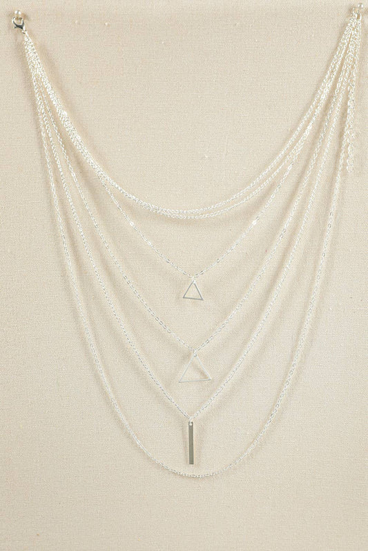 Boho Triangle Bar Pendant Multilayer Necklace