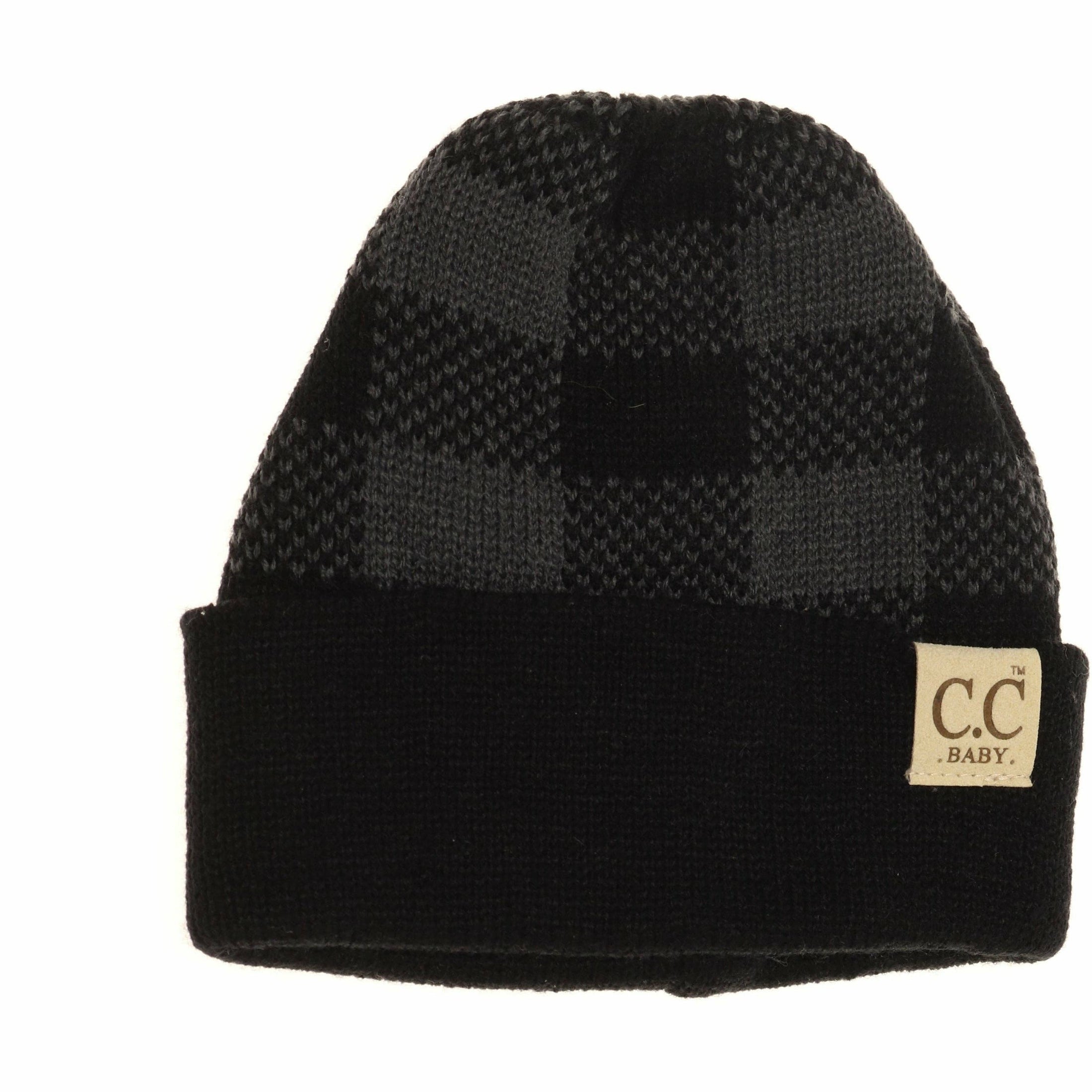 Baby Buffalo Plaid Cuff Beanie
