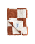 Load image into Gallery viewer, Checkered Plush Baby Kids Blanket | Copper
