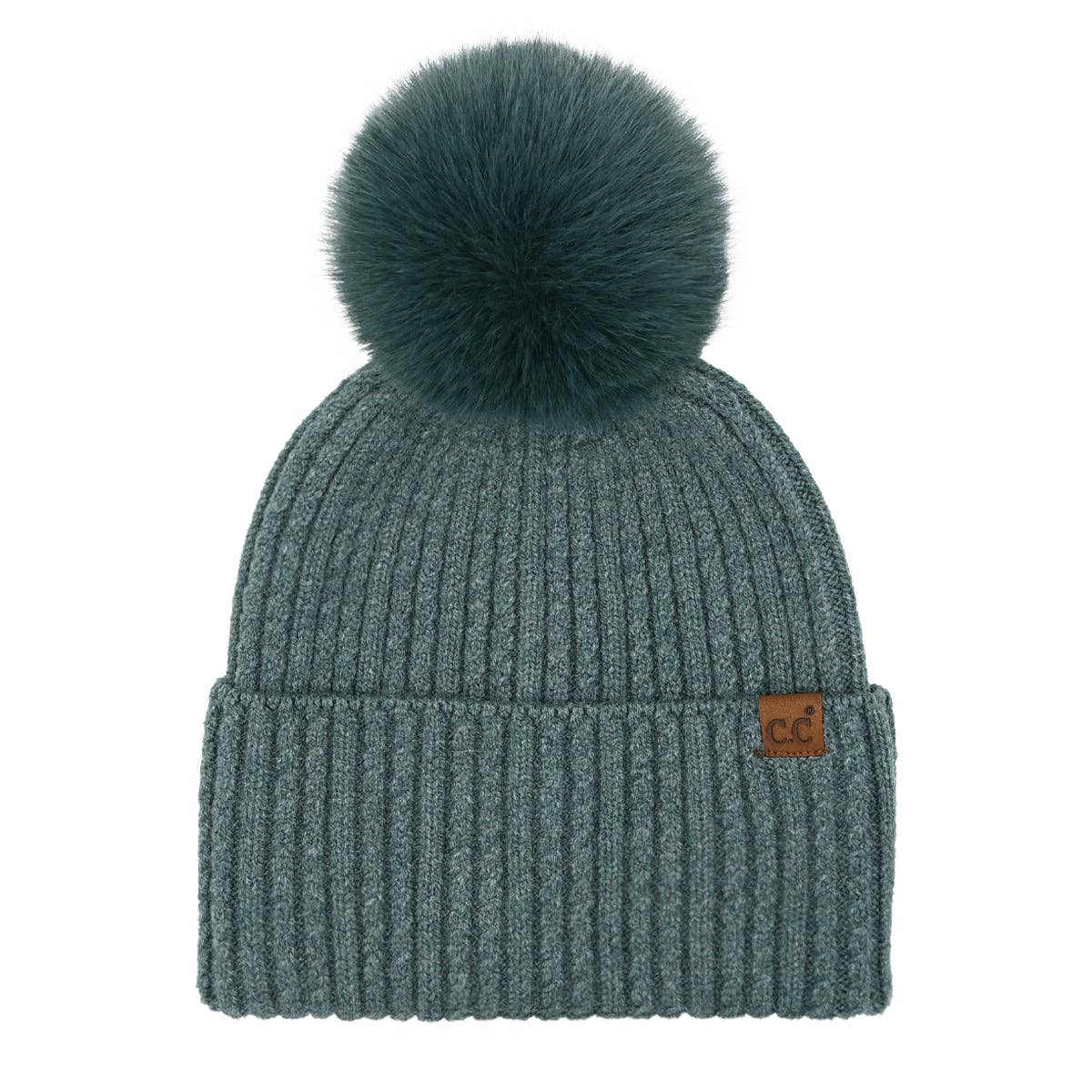 Cable Cuff Pom C.C Beanie