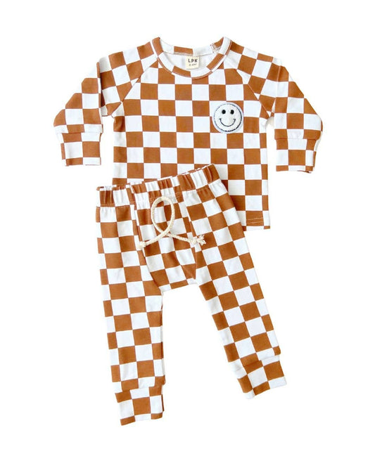 Copper Checkered Smiley Lounge Set