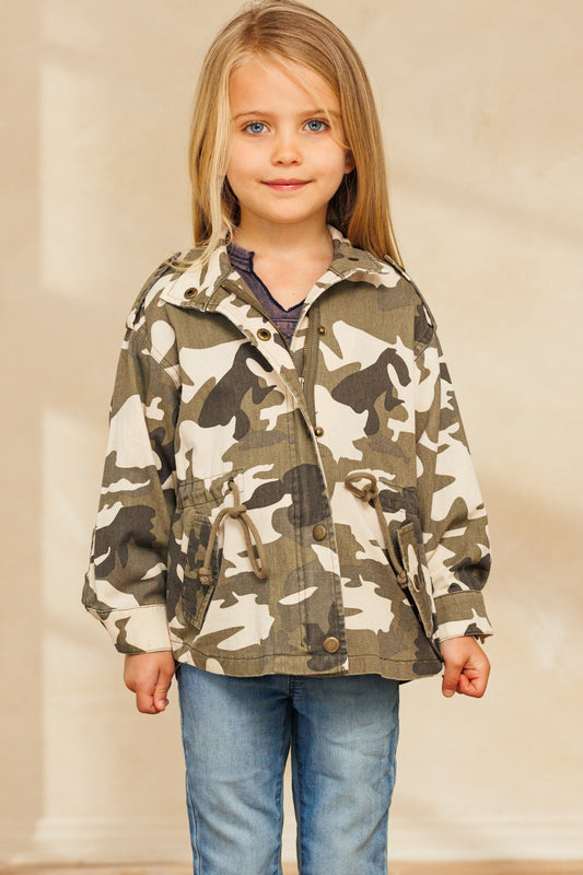 Kids Oversized Camouflage Utility Jacket