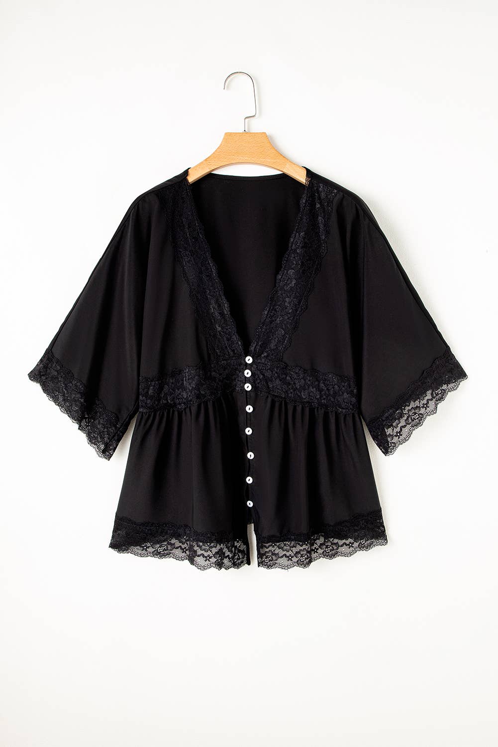 Plus Lace Short Sleeve Top