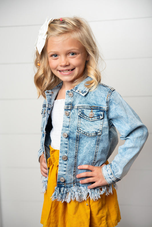 Kids Faded Fringe Jacket