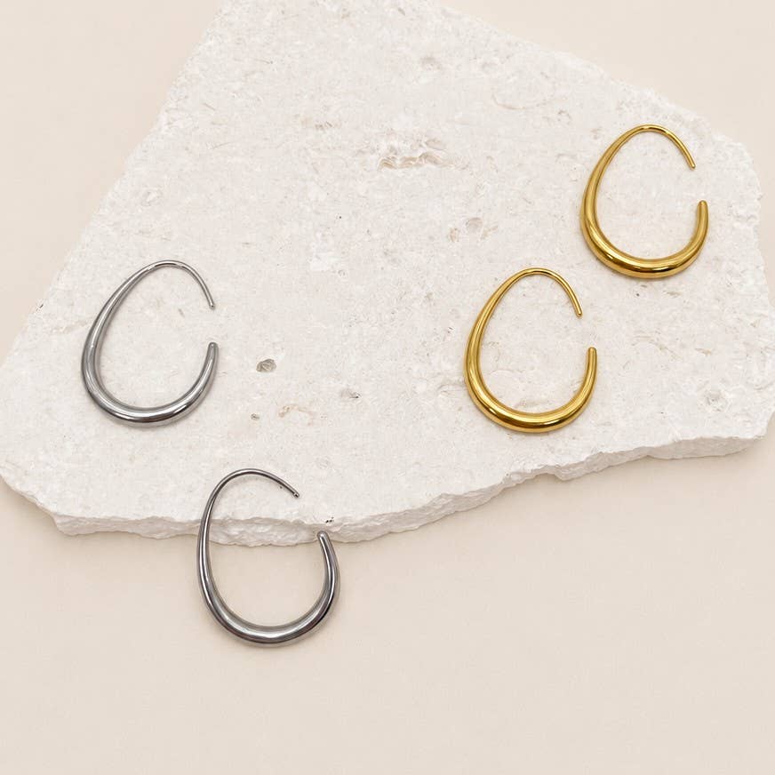 18K STAINLESS STEEL HOOPS