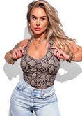 Load image into Gallery viewer, Studded Snake V-Neck Brami
