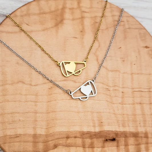 Petite Cheer Megaphone Pendant Necklace