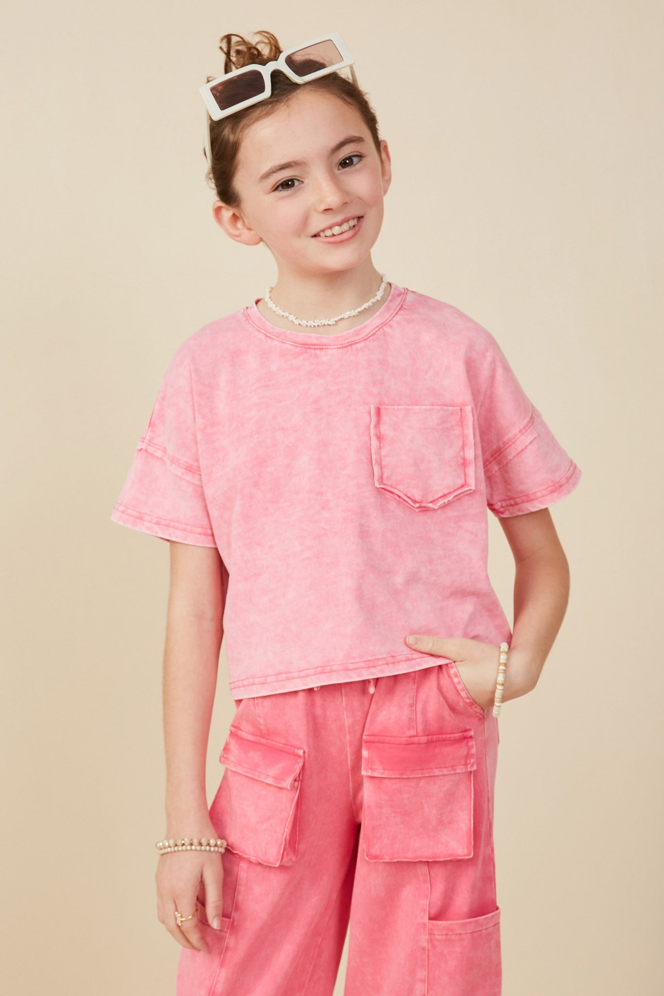 Girls Washed Raw Edge