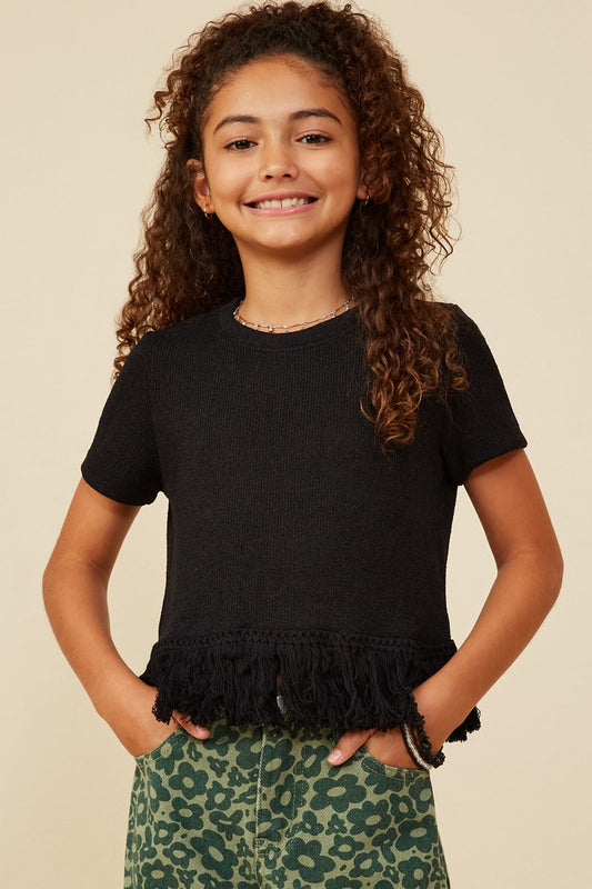 Girls Fringed Tassel Hem