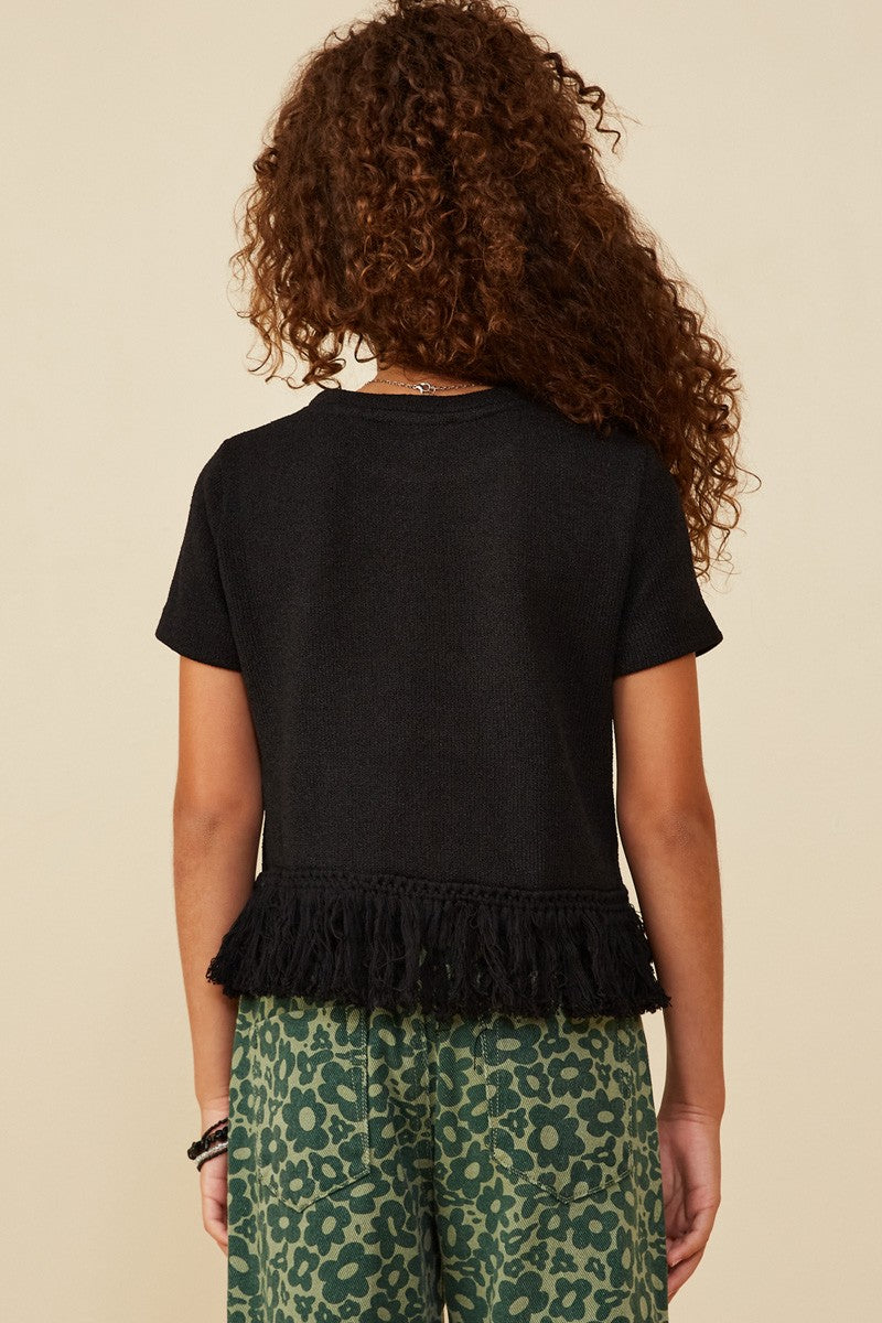 Girls Fringed Tassel Hem