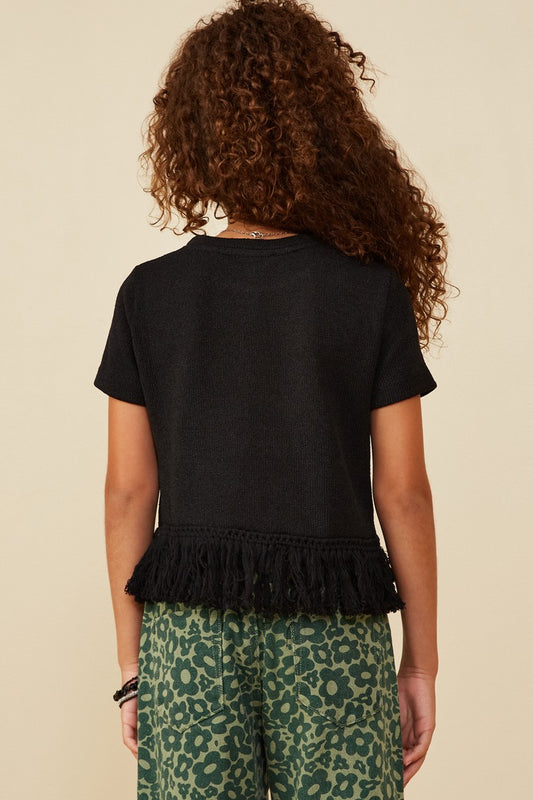Girls Fringed Tassel Hem