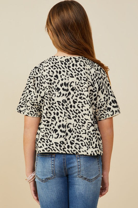 Girls Leopard Terry Tee