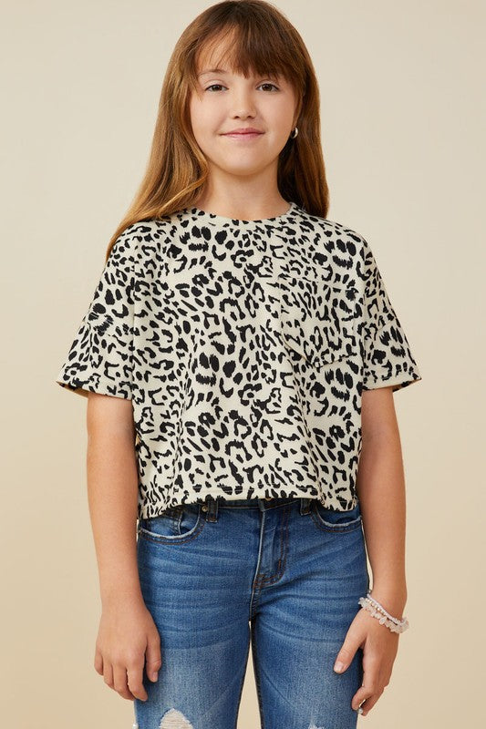 Girls Leopard Terry Tee