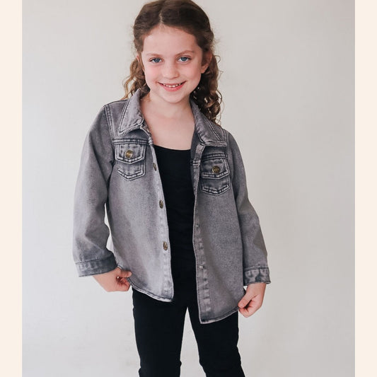Silver Gray Denim Jacket