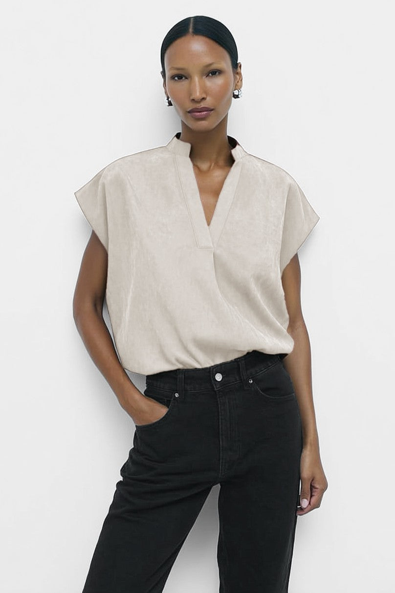 Soft Matte Drop Shoulder Blouse
