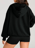 Load image into Gallery viewer, Black Hooded Half Zip
