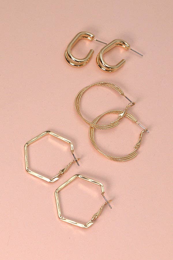TRIO HOOP EARRINGS