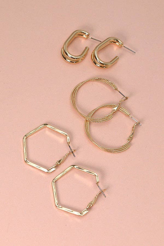 TRIO HOOP EARRINGS