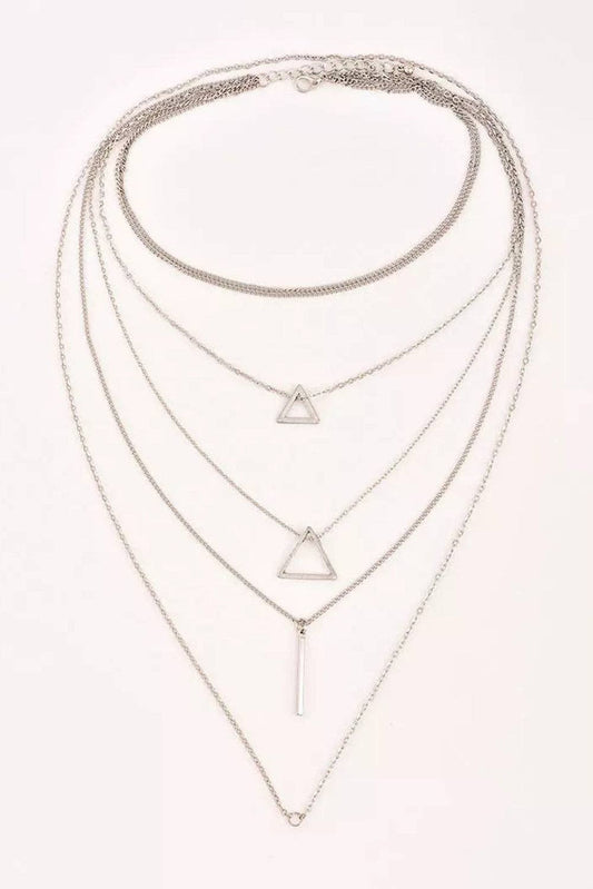 Silver Boho Multilayer Necklace