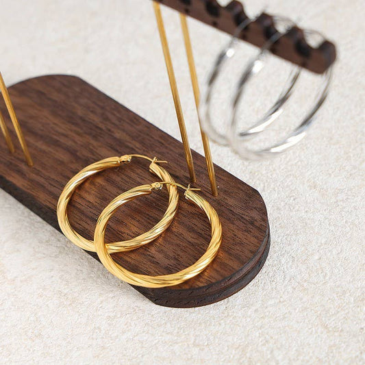 18K Stainless Steel Gold Hoop
